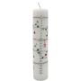 Kalenderlys hvid m/hjerter & sløjfe 25 cm
