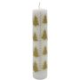Kalenderlys hvid m/gulddtryk 25 cm