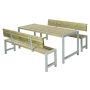 Plus plankemøbelsæt trykimprægneret med 2 ryglæn