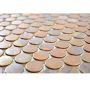 Mosaik Penny Round kobber 29,8 x 28,2 cm