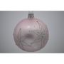 Julekugle glas lilla m/blomster og glimmer Ø7 cm 