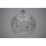 Julekugle glas klar m/sølvstjerner Ø7 cm 