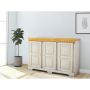 Notio Living Lisa sideboard 3 døre hvid/honeylak. fyr