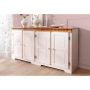 Notio Living Lisa sideboard 4 døre hvid-/honeylak. fyr