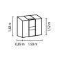 Vitavia vægdrivhus Ida 1,3 m² sort 3 mm delt glas 