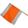 Stabilit advarselsflag med håndtag orange/hvid 50 cm 