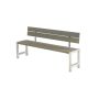 Plus plankebænk med ryglæn gråbrun 176 cm