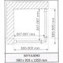 Brusehjørne lige uden ramme 88,5x88,5x195 mm