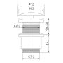 Bundventil 1 1/4" m/overløb krom