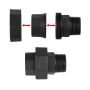Rusticline reduktionsnippel t/hyldesystem RT-58 sort 3/4" X3/X4 2 stk.