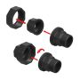 Rusticline reduktionsnippel t/hyldesystem RT-58 sort 3/4" X3/X4 2 stk.