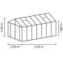 Vitavia drivhus Poseidon 13,8 m² sort 3 mm hærdet glas inkl. polytag og bundramme