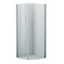 Camargue Skärgård brusehjørne buet klar/satin glas/alu 70x100x198