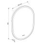 Allibert lysspejl Isia oval LED sort 85x60 cm