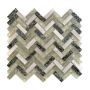 Mosaik Herringbone krystal grøn 26,3 x 29,3 cm