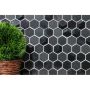 Mosaik Hexagon glas/marmor 3D sort mix 26 x 30 cm