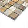 Mosaik Square sten & glas mix guld 30x32,5 CM