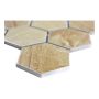 Mosaik Hexagon Travertin beige mat 32,5 x 28,1 cm