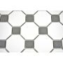 Mosaik Octagon porcelæn hvid mat/blank 29,5 x 29,5 cm