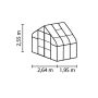 Vitavia drivhus Diana 5 m² alu 3 mm delt glas 