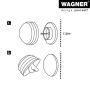 Wagner væg buffer hvid 40x25 mm