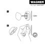 Wagner dørstopper t/væg rustfri stål hvid 30x12 mm