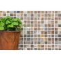 Mosaik Square sten & glas mix guld 30x32,5 CM