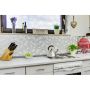 Mosaik Hexagon glas/marmor 3D hvid mix 26 x 30 cm