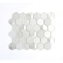 Mosaik Hexagon glas/marmor 3D hvid mix 26 x 30 cm