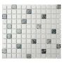 Mosaikflise square hvid/sort 305x305x5mm