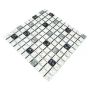 Mosaikflise square hvid/sort 305x305x5mm