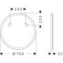 Hansgrohe spejl Xarita Lite S 4000K LED sort ramme Ø70 cm