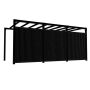 Plus Cubic pergola model 6 trykimprægneret træ sort inkl. Noor hegn 486x256x217 cm