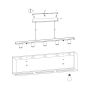 Eglo Famborough langbordslampe 5L E27 sort/træ 