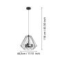 Eglo Tarle pendel 3xE14 Ø44,5 cm sort
