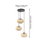 Eglo Amsfield 1 klyngependel 3x40W E27 sort/natur 48 cm