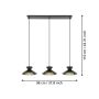 Eglo langbordlampe Grizedale 3xE27 sort/messing