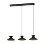 Eglo langbordlampe Grizedale 3xE27 sort/messing