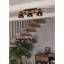 Eglo Maccles loftlampe 3L E27 sort/natur