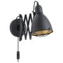 Eglo væglampe Treburly sort/guld E27 28 W 20 cm 