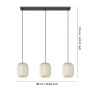 Eglo Belgrave langbordlampe L88cm 3xE27 sort/hvid