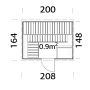 Palmako saunatønde Anita ubehandlet 0,9 m² u/saunaovn 