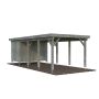 Palmako carport m/skur Karl gråtrykimp. 23,1 m² 