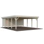 Palmako dobbelt carport m/skur Karl ubehandlet 40,6 m² 