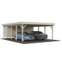 Palmako dobbelt carport m/skur Karl 40,6 m²  - flere farver