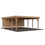 Palmako dobbelt carport m/skur Karl bruntrykimp. 40,6 m² 