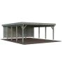 Palmako dobbelt carport m/skur Karl gråtrykimp. 40,6 m² 