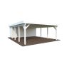 Palmako dobbelt carport m/skur Karl hvid 40,6 m² 