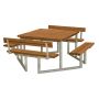 Plus bord/bænk m/2 ryg Twist 204x227x73/45 cm trykimp. teak