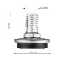 Walteco justerbar skrue til møbelben krom M10 Ø30x27 mm 4 stk.